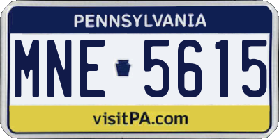 PA license plate MNE5615