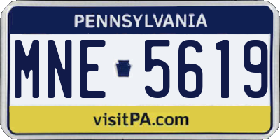 PA license plate MNE5619