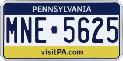 PA license plate MNE5625