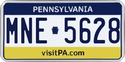 PA license plate MNE5628
