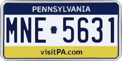 PA license plate MNE5631