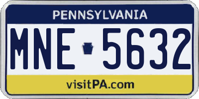 PA license plate MNE5632