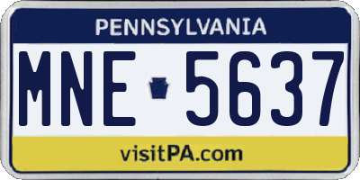 PA license plate MNE5637