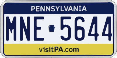 PA license plate MNE5644