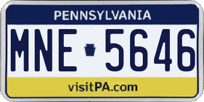 PA license plate MNE5646