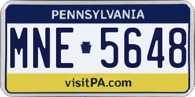 PA license plate MNE5648