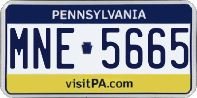 PA license plate MNE5665