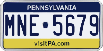 PA license plate MNE5679
