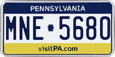 PA license plate MNE5680