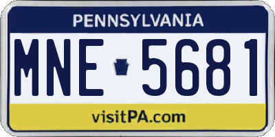 PA license plate MNE5681