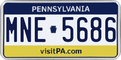PA license plate MNE5686