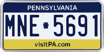 PA license plate MNE5691