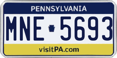 PA license plate MNE5693