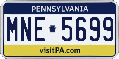 PA license plate MNE5699