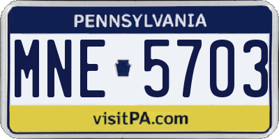 PA license plate MNE5703
