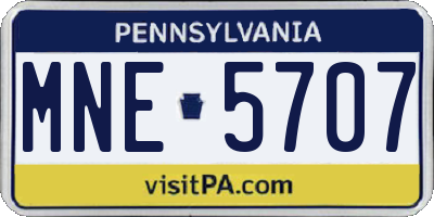 PA license plate MNE5707