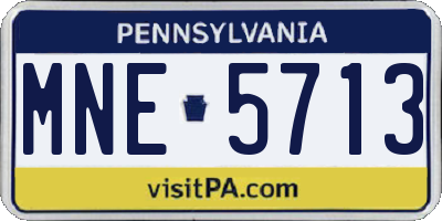 PA license plate MNE5713
