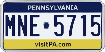 PA license plate MNE5715