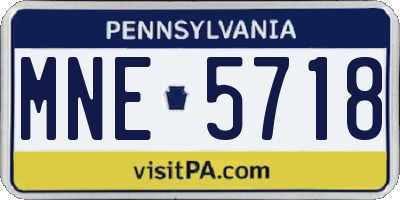 PA license plate MNE5718