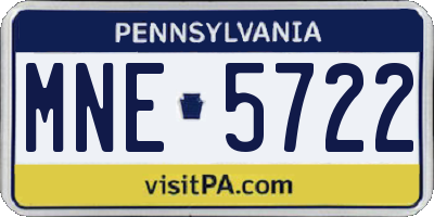PA license plate MNE5722