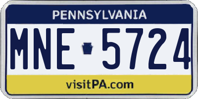 PA license plate MNE5724