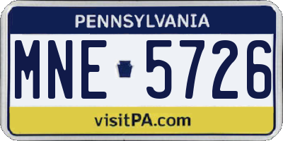 PA license plate MNE5726