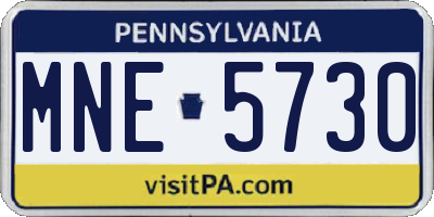 PA license plate MNE5730