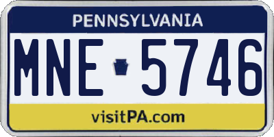 PA license plate MNE5746