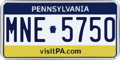 PA license plate MNE5750