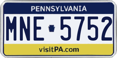 PA license plate MNE5752
