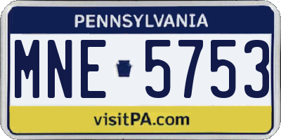 PA license plate MNE5753