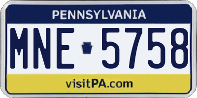 PA license plate MNE5758