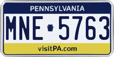 PA license plate MNE5763