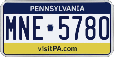 PA license plate MNE5780