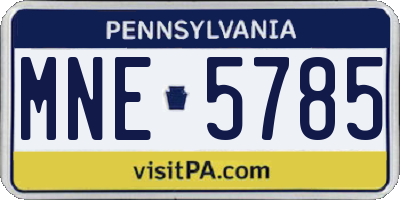 PA license plate MNE5785