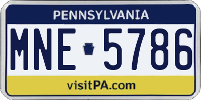 PA license plate MNE5786