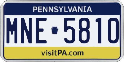 PA license plate MNE5810
