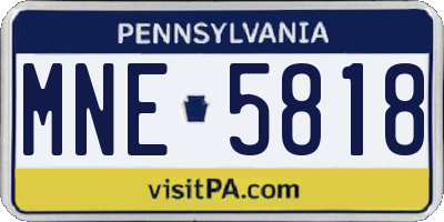 PA license plate MNE5818