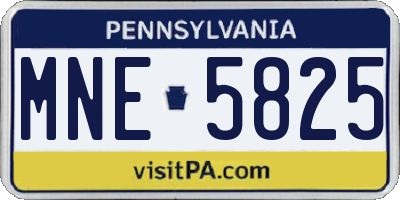 PA license plate MNE5825