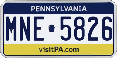 PA license plate MNE5826