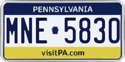 PA license plate MNE5830