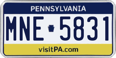 PA license plate MNE5831