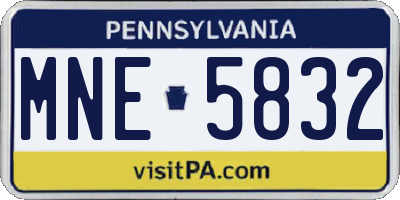 PA license plate MNE5832