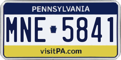 PA license plate MNE5841