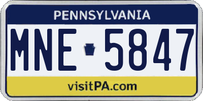 PA license plate MNE5847