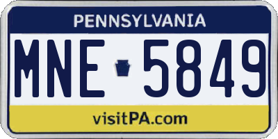 PA license plate MNE5849
