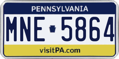 PA license plate MNE5864
