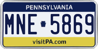 PA license plate MNE5869