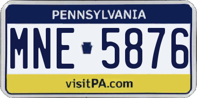 PA license plate MNE5876