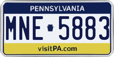 PA license plate MNE5883